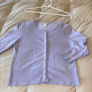 White House Black Market Lavender Button-Front Cardigan